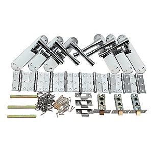 Wickes Bella Latch Door Handle Set - Polished Chrome 3 Pairs