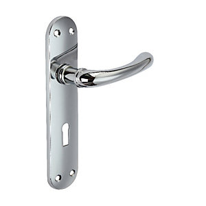 Wickes Gianni Locking Door Handle - Polished Chrome 1 Pair