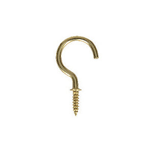 Wickes Shouldered Cup Hooks - Brass 25mm Pack of 10
