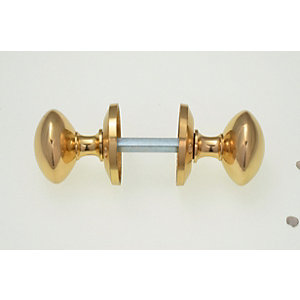 Wickes Victorian Mortice Door Knobs Set - Polished Brass 1 Pair