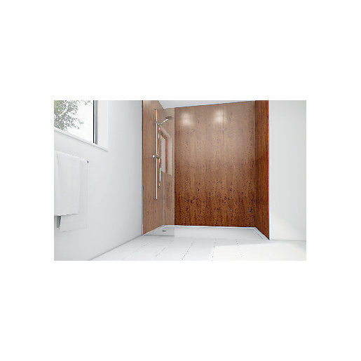 mermaid brass laminate 2 sided shower panel kit wickes co uk