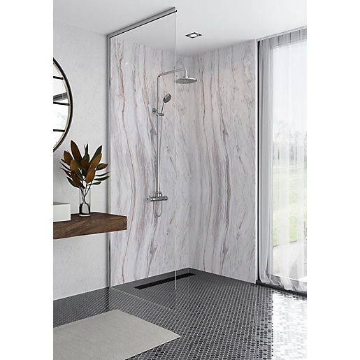 Mermaid Elite Marmo Linea 2 Sided Shower Panel Kit 1200 x 900mm