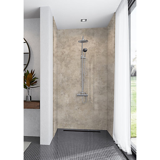 Mermaid Elite Treviso 3 Sided Shower Panel Kit 900 x 900mm Wickes.co.uk