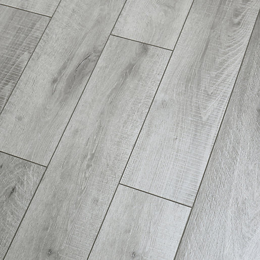 Novocore Embossed Light Grey Luxury Vinyl Flooring - 1.98m2 | Wickes.co.uk