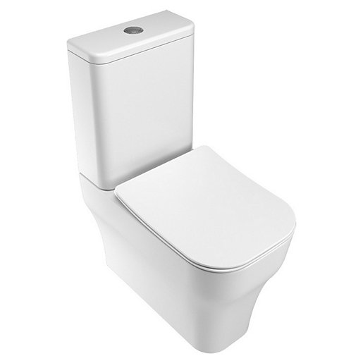 Wickes Siena Easy Clean Close Coupled Toilet Pan & Soft Close Slim Seat