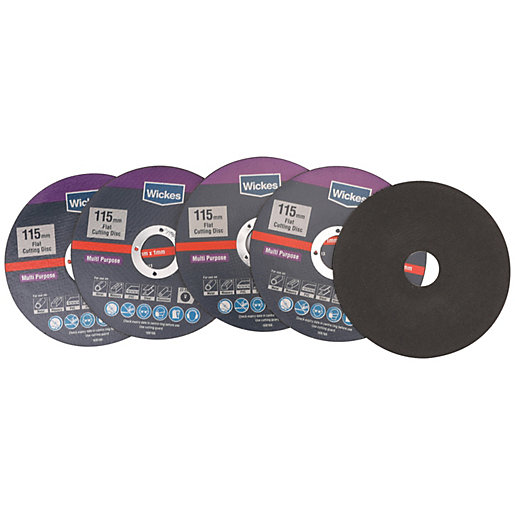 Wickes MultiPurpose Flat Cutting Disc 115mm Pack of 5 Wickes.co.uk