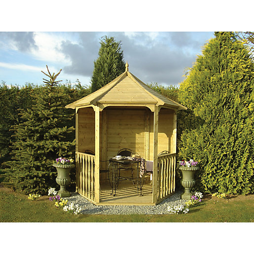 Wickes Hexagonal Garden Arbour With Floor 2160 X 1870 Mm Wickes Co Uk