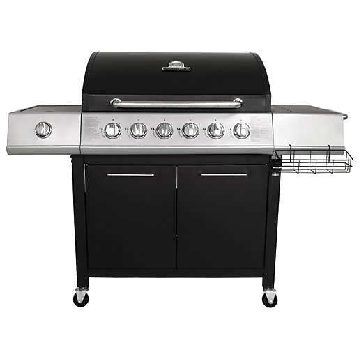 Charles Bentley 7 Burner (6+1 Side) Gas BBQ Black Wickes.co.uk