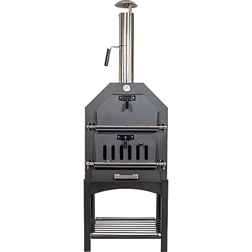 Offer Wickes La Hacienda Multi Function Pizza Oven Black