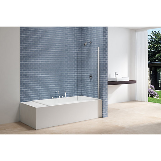 Nexa By Merlyn 6mm Single Curved Bath Screen - 1500 x 800mm | Wickes.co.uk