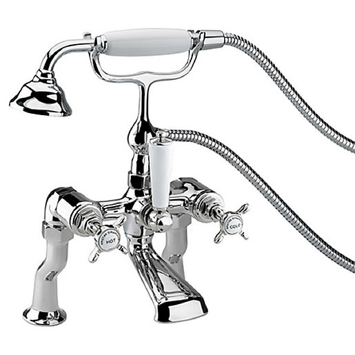 Bristan 1901 Luxury Chrome Crosshead Bath Shower Mixer Tap Wickes.co.uk