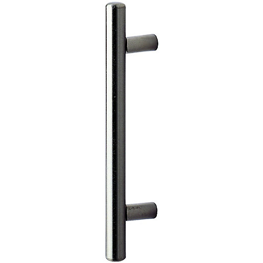 Wickes Stainless Steel Satin Nickel Bar Handle for Bathrooms 96mm