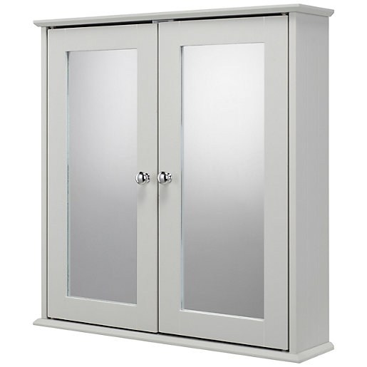 Croydex Ashby Wooden Double Cabinet Grey Wickes Co Uk - Grey Bathroom Wall Cabinets Argos
