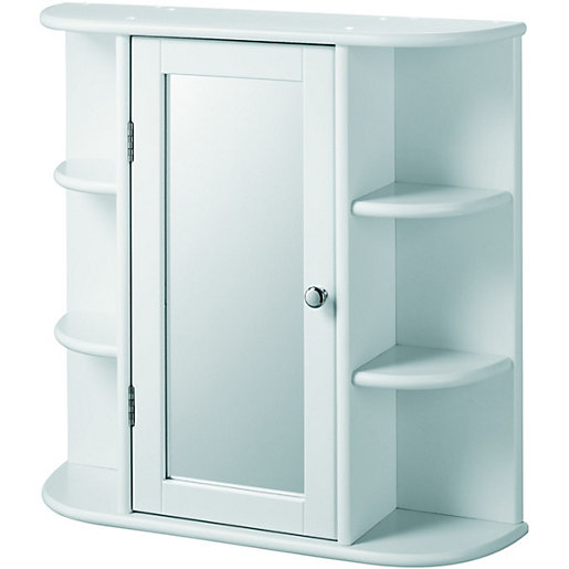 Wickes Single Mirror White Bathroom, Bathroom Storage Wall Cabinet With Mirror