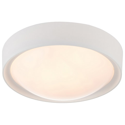 Saxby Nova Bathroom Ceiling Flush Light White Wickes.co.uk