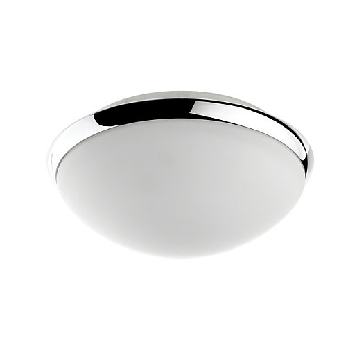 Wickes Glass Chrome Cora Dome Led Ceiling Light 12w Co Uk - How To Remove Glass Dome Ceiling Light