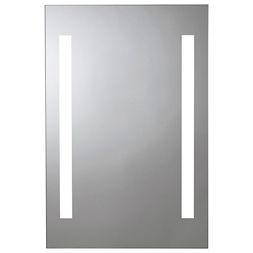 Croydex Horton Battery LED Bathroom Mirror Silver Wickes.co.uk