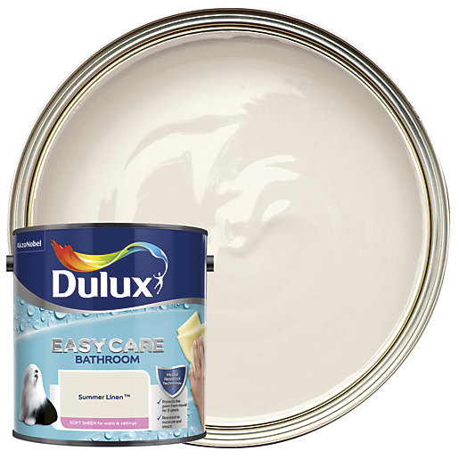 Dulux Easycare Bathroom Soft Sheen Emulsion Paint Summer Linen 2 5l Wickes Co Uk