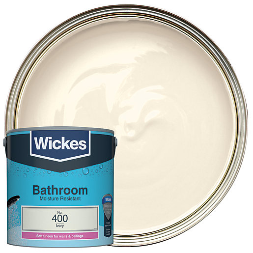 Wickes Ivory - No. 400 Bathroom Soft Sheen Emulsion Paint - 2.5L ...