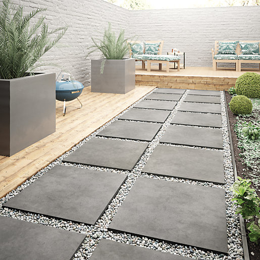 Croyde Graphite Outdoor Porcelain Floor, Tile For Outdoor Use