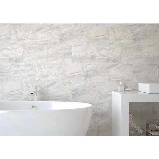 Wickes Amalfi Slate Grey Ceramic Wall, Grey Slate Bathroom Floor Tiles