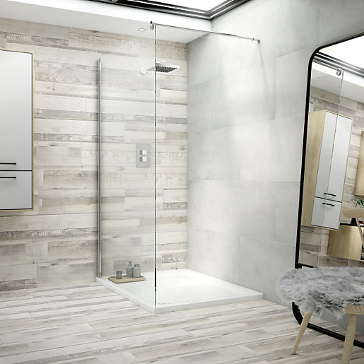 Wickes Boutique Harlem Silver Glazed Porcelain Wall Floor Tile 890 X 442mm Wickes Co Uk