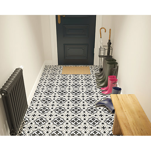 Wickes Melia Charcoal Patterned Ceramic 