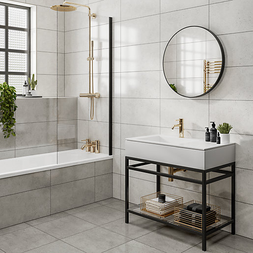 Grey Bathroom Tiles Wickes Everything Bathroom