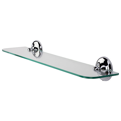 Croydex FlexiFix™ Grosvenor Bathroom Glass Shelf Chrome Wickes.co.uk