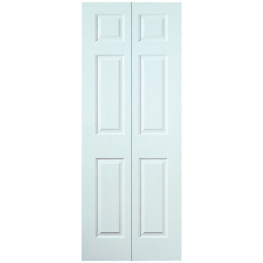 wickes woburn white moulded 6 panel internal bi fold door wickes co uk