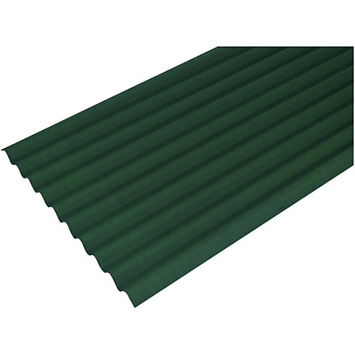 Onduline Green Bitumen Corrugated Roof Sheet 950mm X 2000mm X 3mm   Bitumen Corrugated Sheets Trims Onduline Green Bitumen Corrugated Roof Sheet 950mm X 2000mm X 3mm~O0615 240059 00