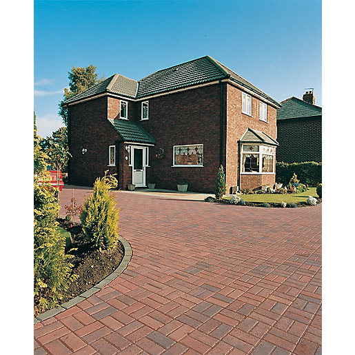 pix How To Lay Block Paving Edging Uk marshalls driveway block paving brindle 200 x 100 x 50mm