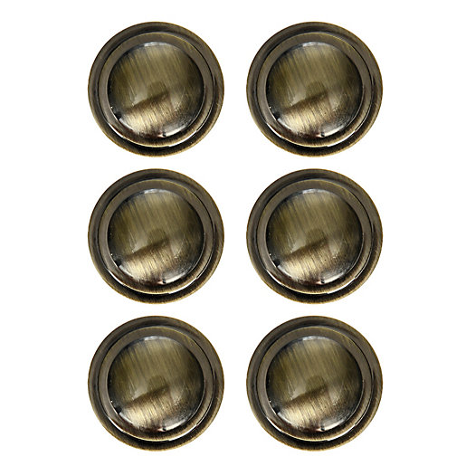 Wickes Ring Door Knob Antique Brass 35mm Pack of 6 Wickes.co.uk