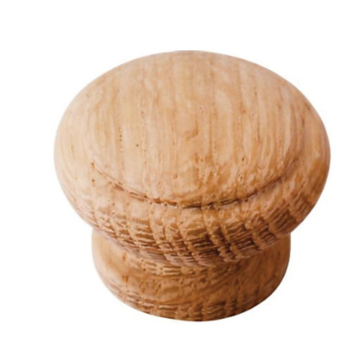 Wickes Unvarnished Cabinet Door Knob - Oak 33mm Pack of 4 ...