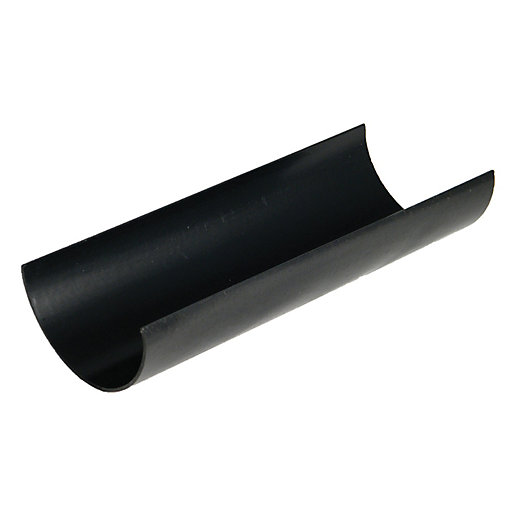 FloPlast 112mm Cast Iron Style Round Line Gutter 2m Black Wickes.co.uk