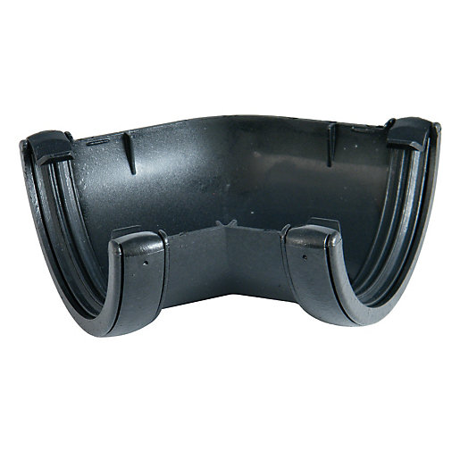 FloPlast 112mm Cast Iron Style Round Line Gutter Angle 135° Black