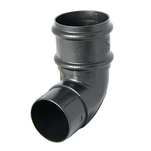 FloPlast 68mm Cast Iron Style Round Line Downpipe Offset Bend 92.5
