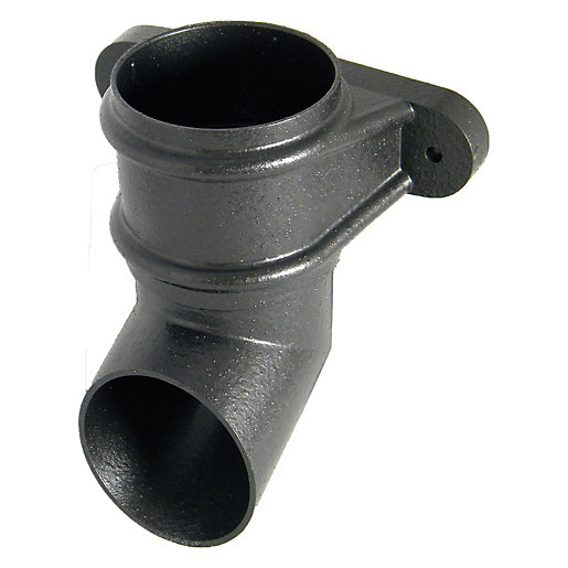 FloPlast 68mm Cast Iron Style Round Line Downpipe Shoe Black Wickes