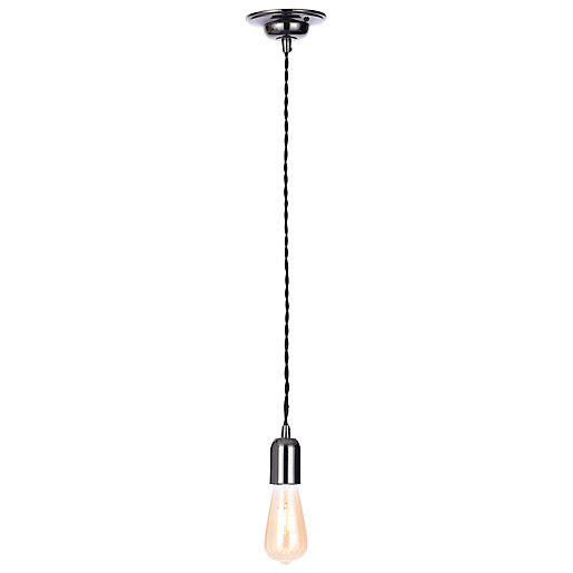 Inlight 42w E27 Twisted Dimmable Cable Pendant Light Black Nickel Wickes Co Uk - Ceiling Pendant Light Fitting Wickes