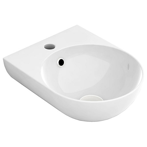 Wickes Teramo 1 Tap Hole Wall Hung Bathroom Basin 300mm Wickes.co.uk