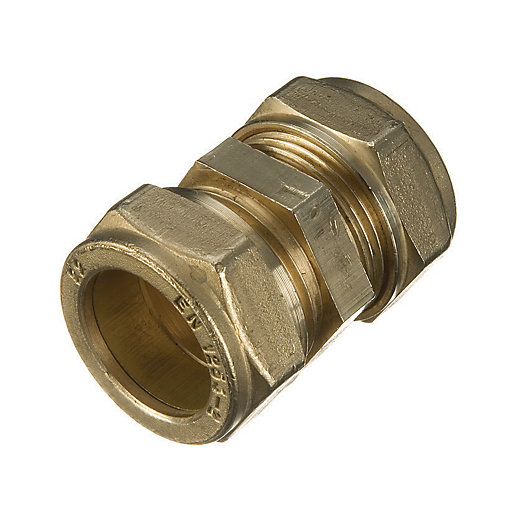 Wickes Brass Compression Straight Coupling 22mm Wickes.co.uk