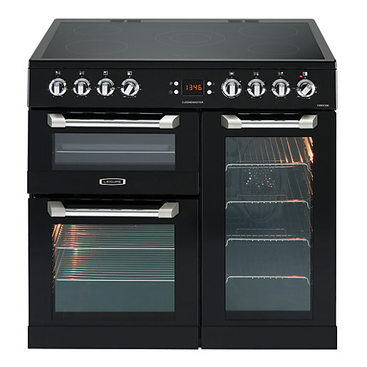 Leisure Cuisinemaster 90cm Electric Range Cooker Black Wickes.co.uk