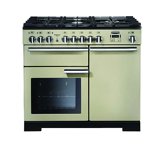 Rangemaster Professional Deluxe 100cm Dual Fuel Range Cooker Cream Wickes.co.uk