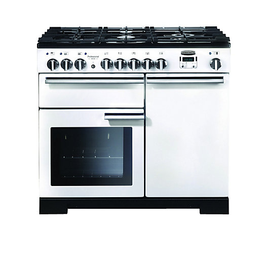 Rangemaster Professional Deluxe 100cm Dual Fuel Range Cooker White