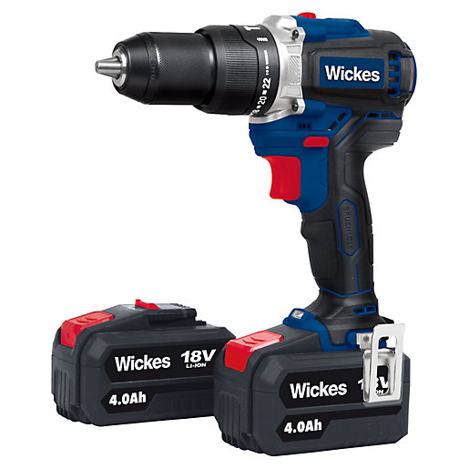 Wickes 18V 2 x 4.0Ah Liion Cordless Brushless Combi Drill Wickes.co.uk