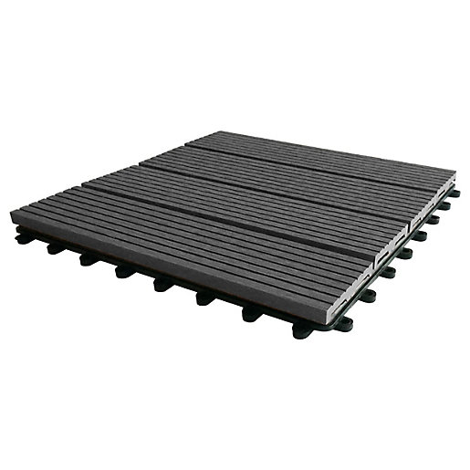 Composite Grey Grooved Deck Tile 300 X, Composite Deck Tile