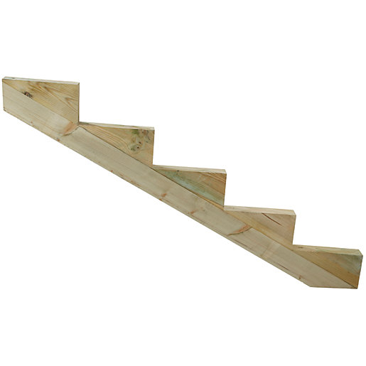 Wickes Decking Stair Stringer 5 Tread - Light Green 250mm x 1.51m |  Wickes.co.uk