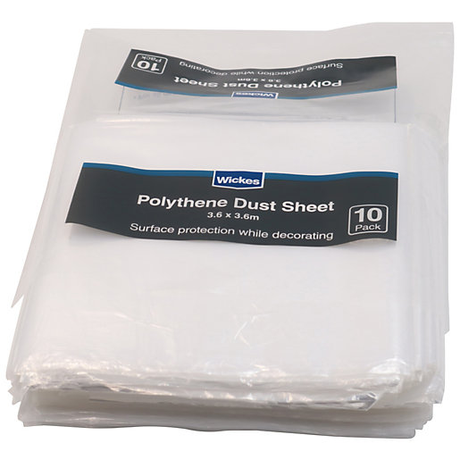 Wickes Polythene Dust Sheets 3.65 x 3.65m Pack of 10 Wickes.co.uk