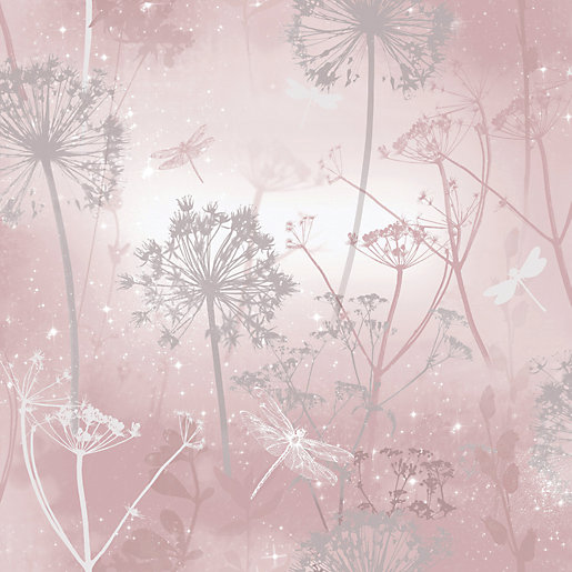 Arthouse Damselfly Blush Wallpaper 10.05m x 53cm Wickes.co.uk