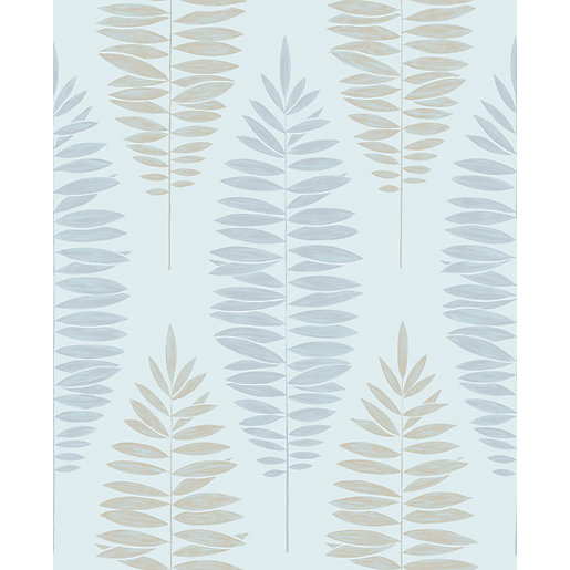 Boutique Lucia Duck Egg Blue Decorative Wallpaper 10m Wickes.co.uk